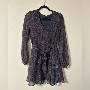 Cupshe Black Floral Long Sleeve Dress